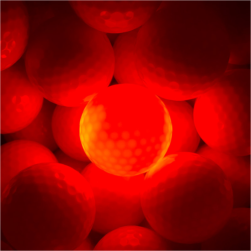 Røde lys golfbolde