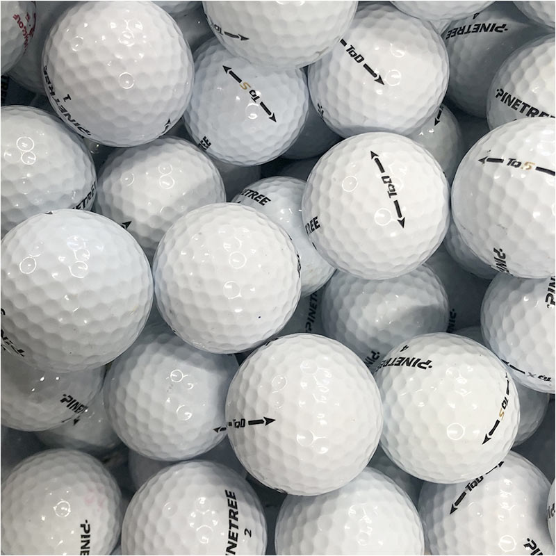 Brugte golfbolde af mærket Pinetree